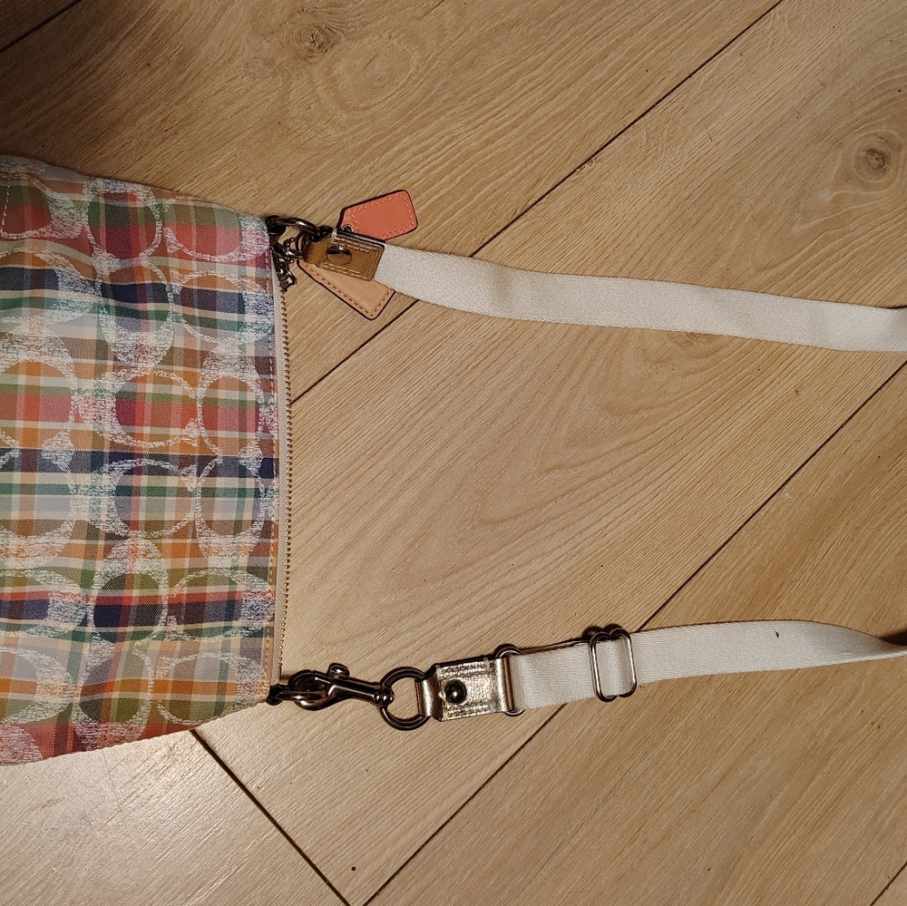 Vintage Coach Poppy Plaid Multicolor Crossbody Bag, - Picture 2 of 5